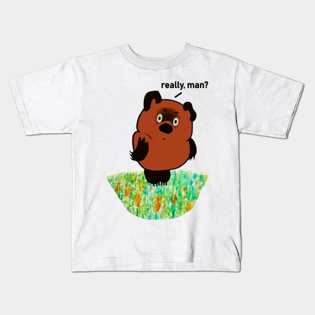 Winnie the Pooh from the USSR Kids T-Shirt by MushroomEye